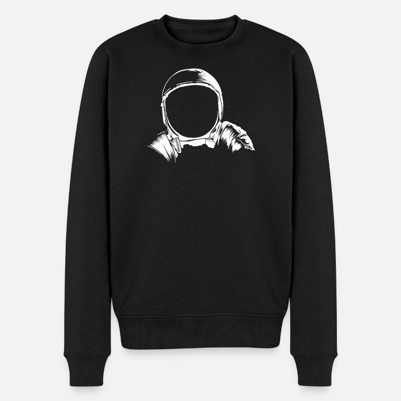 Astronauten Helm - Männer Premium Bio Pullover - Schwarz