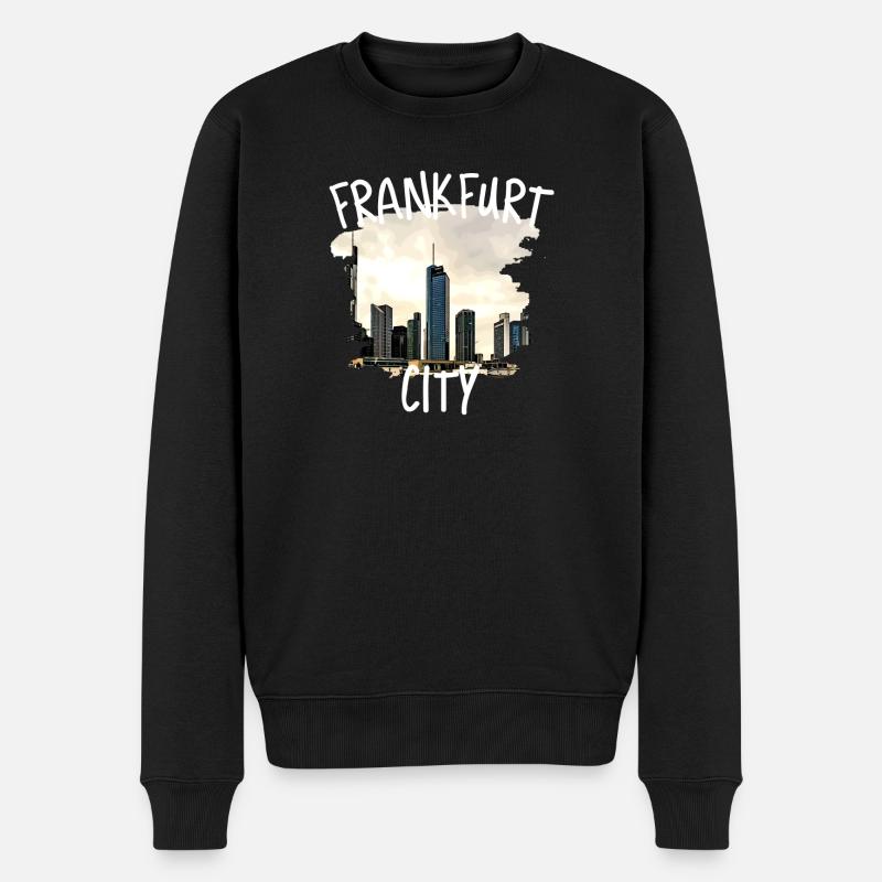 Ville de Francfort - Pull Premium bio Homme - noir