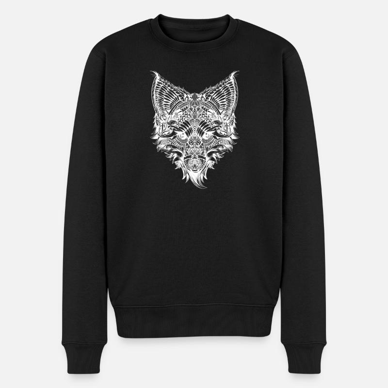 Fuchs Fox Design Tribal Tiere Tees | Men Women - Männer Premium Bio Pullover - Schwarz