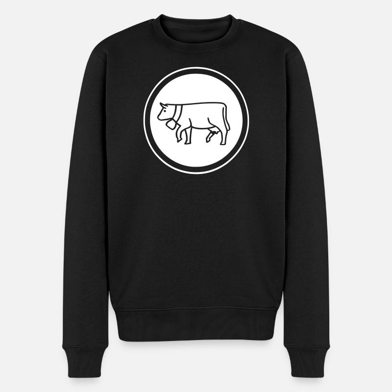 Kuh im kreis für Landwirte - Männer Premium Bio Pullover - Schwarz