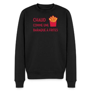 Chaud comme une baraque à frites / Sexy / Sexe - Men's Premium Organic Jumper - black - Front - Nico (187cm)