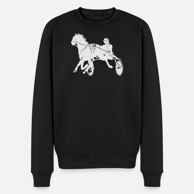 Courses de chevaux de trot - Pull Premium bio Homme - noir