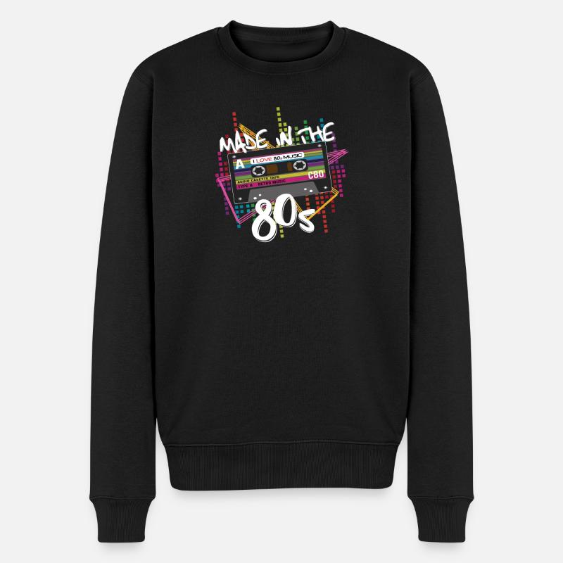 Made in the 80s Kassette 80er Jahre - Männer Premium Bio Pullover - Schwarz