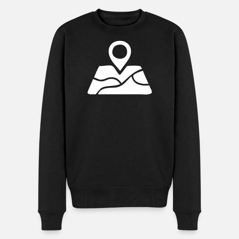 Localisation sur une carte - Pull Premium bio Homme - noir