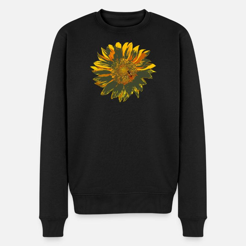 sonnenblume - Männer Premium Bio Pullover - Schwarz