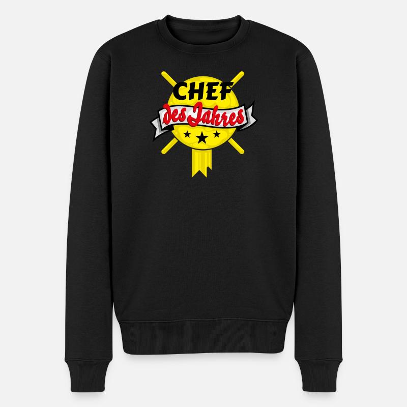 chef des jahres auszeichnung - Männer Premium Bio Pullover - Schwarz