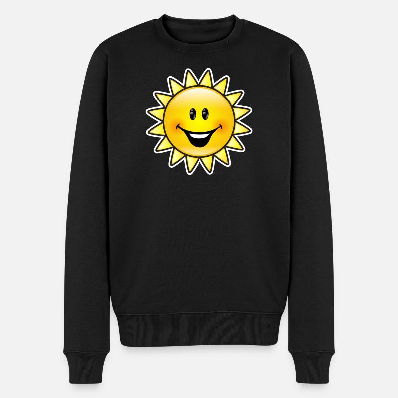 Die Sonne lacht! - Männer Premium Bio Pullover - Schwarz