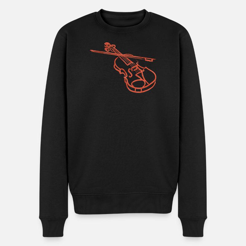 geige musiker - Männer Premium Bio Pullover - Schwarz
