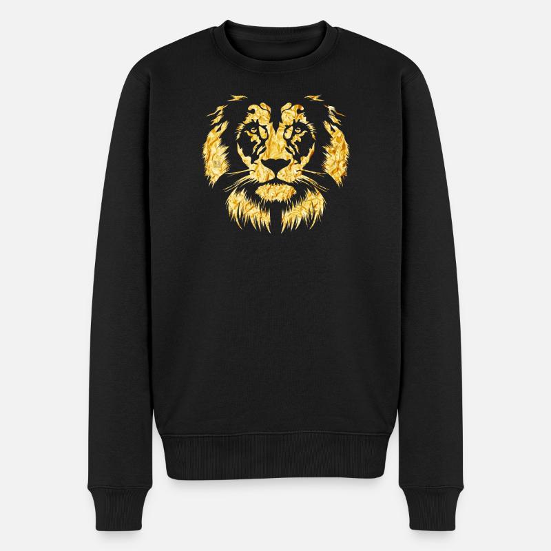 Lion gold - Männer Premium Bio Pullover - Schwarz