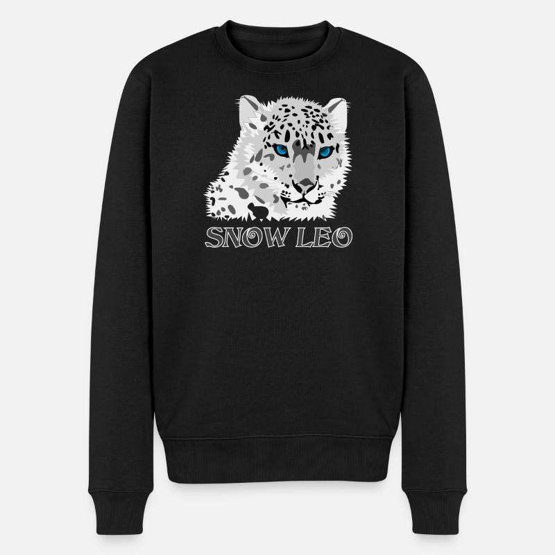 Léopard des neiges gros chat - Pull Premium bio Homme - noir