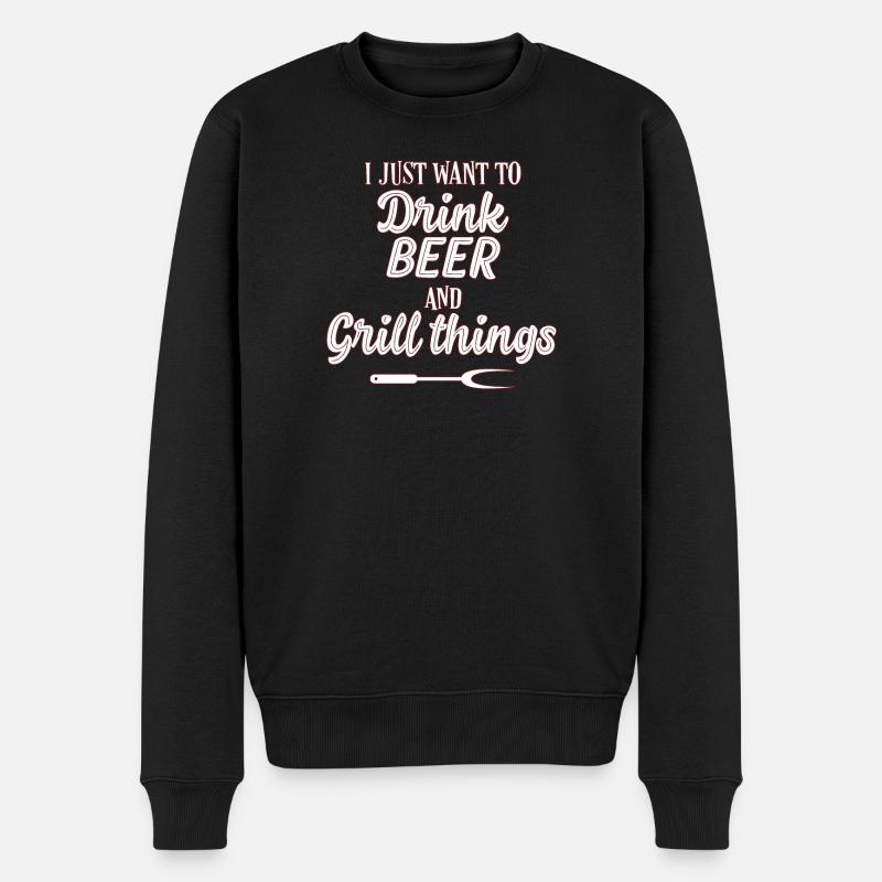 BBQ Grillen - Männer Premium Bio Pullover - Schwarz