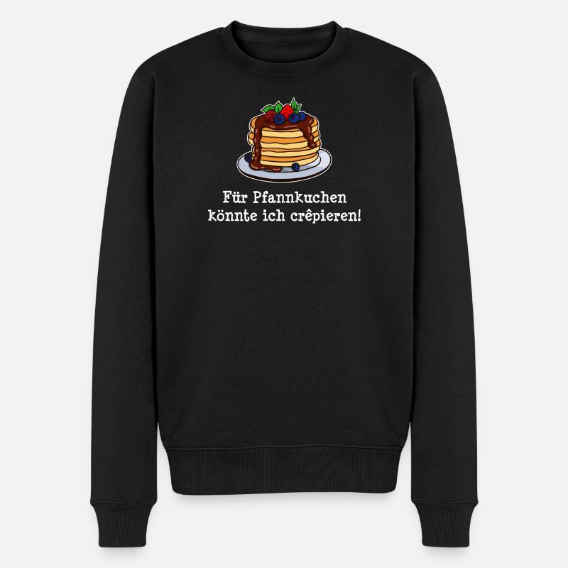 Pfannkuchen Crepes Palatschinken Lustig Sprüche - Männer Premium Bio Pullover - Schwarz