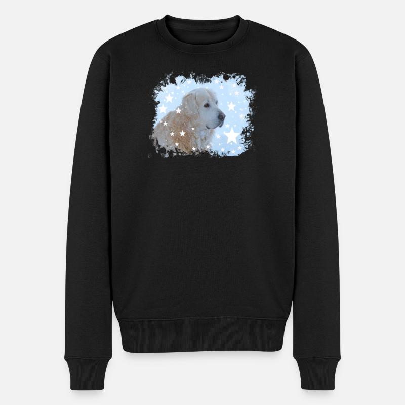 Retriever, Golden Retriever, Hund,Weihnachten, - Männer Premium Bio Pullover - Schwarz