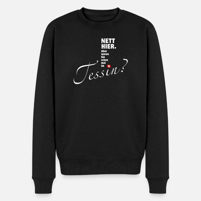Tessin - nett hier | Ticino - Männer Premium Bio Pullover - Schwarz