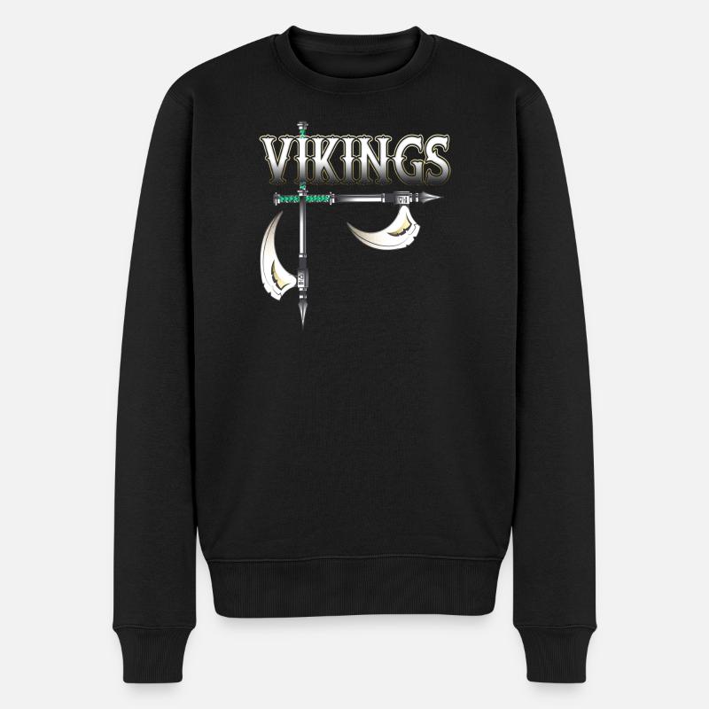 Wikinger Krieger - Männer Premium Bio Pullover - Schwarz