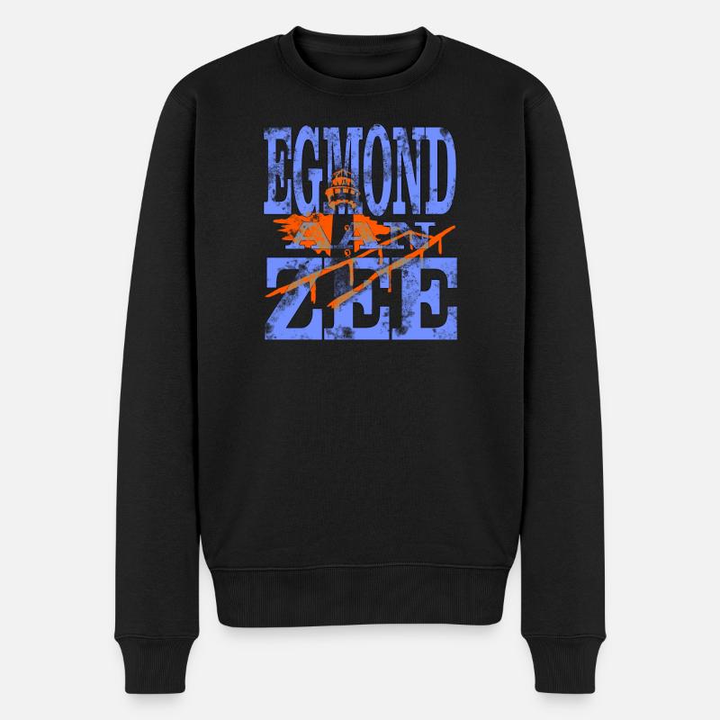 Egmond aan Zee - Männer Premium Bio Pullover - Schwarz