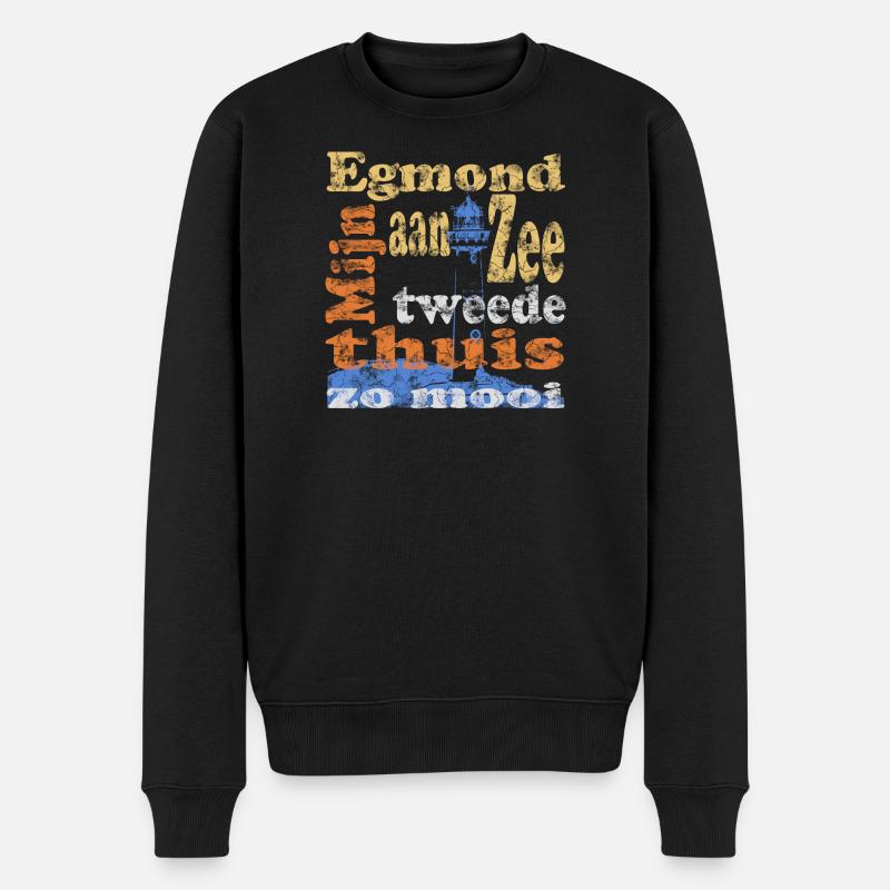 Egmond aan Zee Holland - Männer Premium Bio Pullover - Schwarz