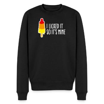 I licked it so it's mine licking popsicle ice - Men's Premium Organic Jumper - black - Front - Nico (187cm)