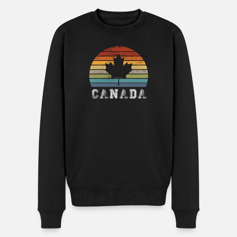 Kanada Vintage Ahornblatt Design / Geschenk - Männer Premium Bio Pullover - Schwarz