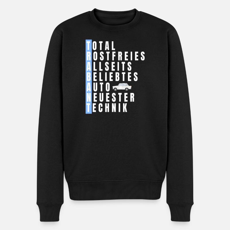 Trabant Retro Technik Layout - Männer Premium Bio Pullover - Schwarz