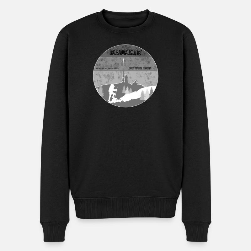 Ich geh Wandern - Brocken Harz - Männer Premium Bio Pullover - Schwarz