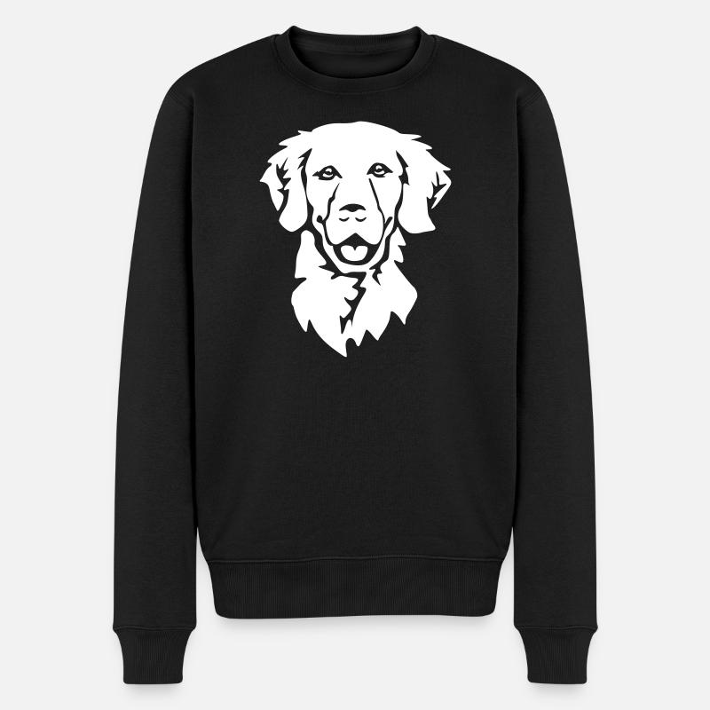 Tête Golden Retriever "Black Edition" - Pull Premium bio Homme - noir