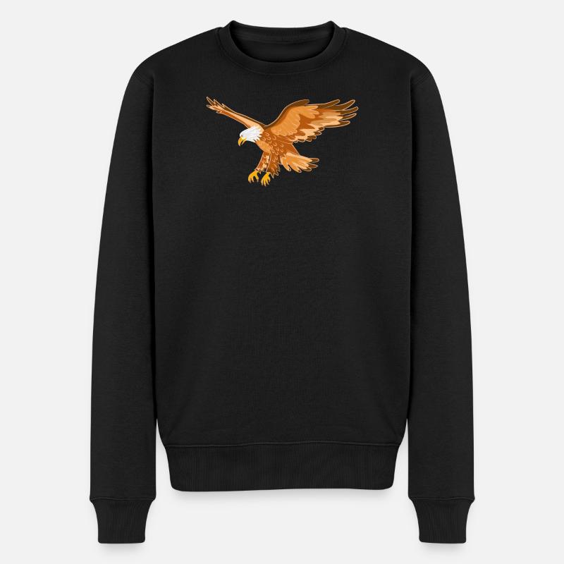 Adler Greifvogel - Männer Premium Bio Pullover - Schwarz