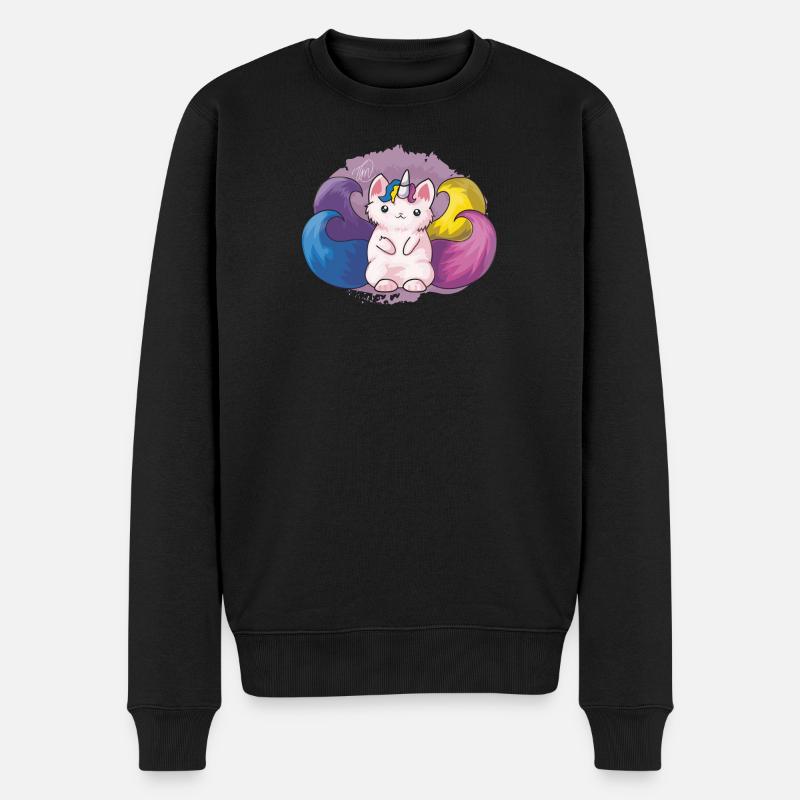 Kitty Katacorn - Männer Premium Bio Pullover - Schwarz