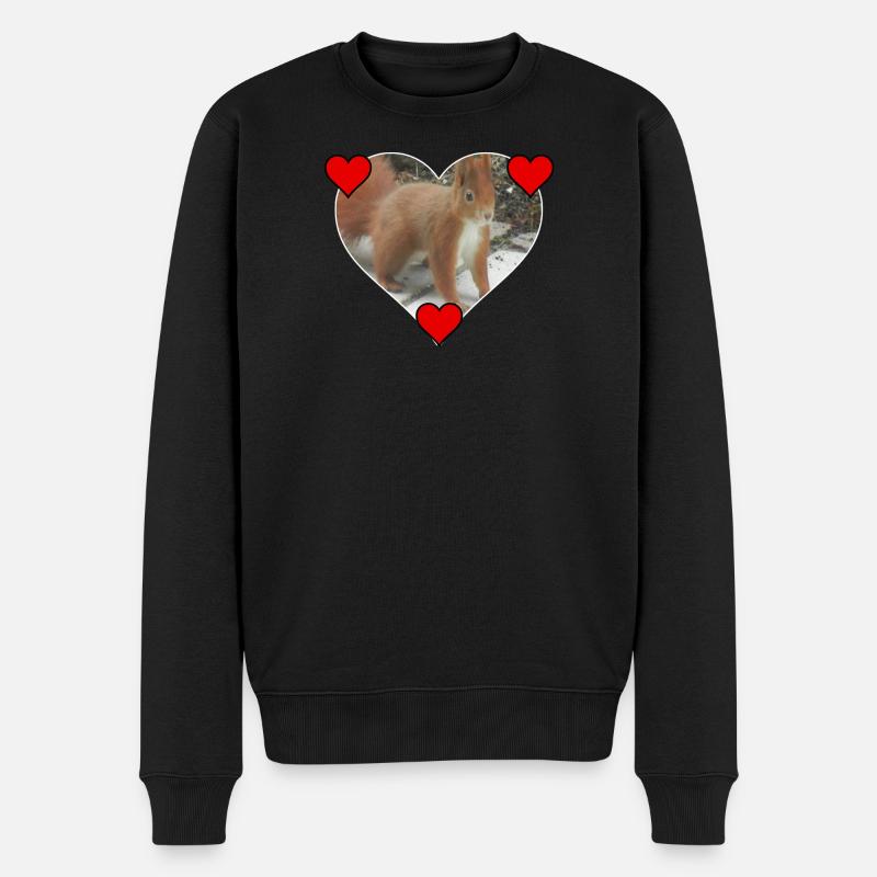 Écureuil Écureuil Amour Amour Coeur - Pull Premium bio Homme - noir