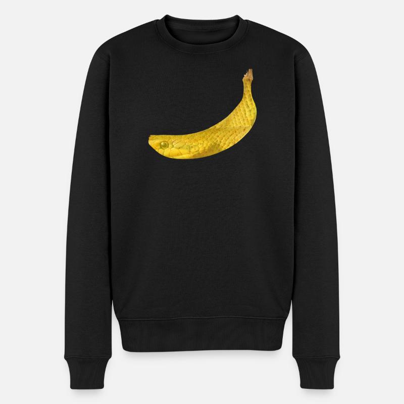 Schlange Banane - Männer Premium Bio Pullover - Schwarz