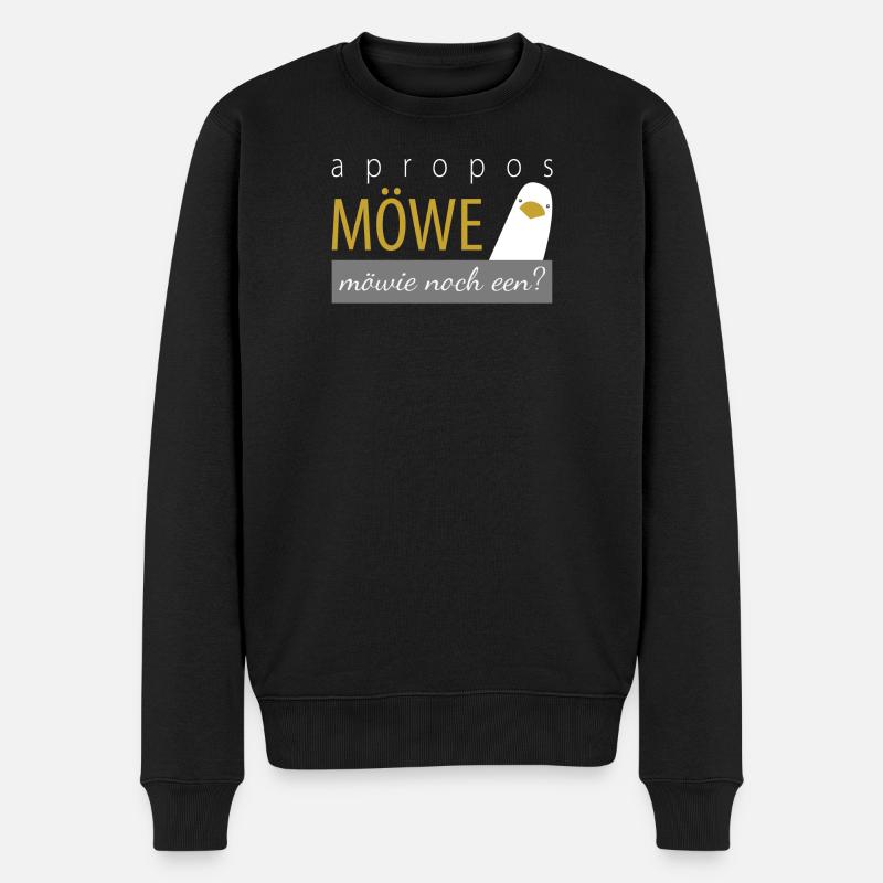 apropos Möwe - möwie noch een? - Männer Premium Bio Pullover - Schwarz