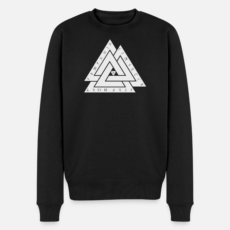 Valknut Wikinger Symbol - Männer Premium Bio Pullover - Schwarz
