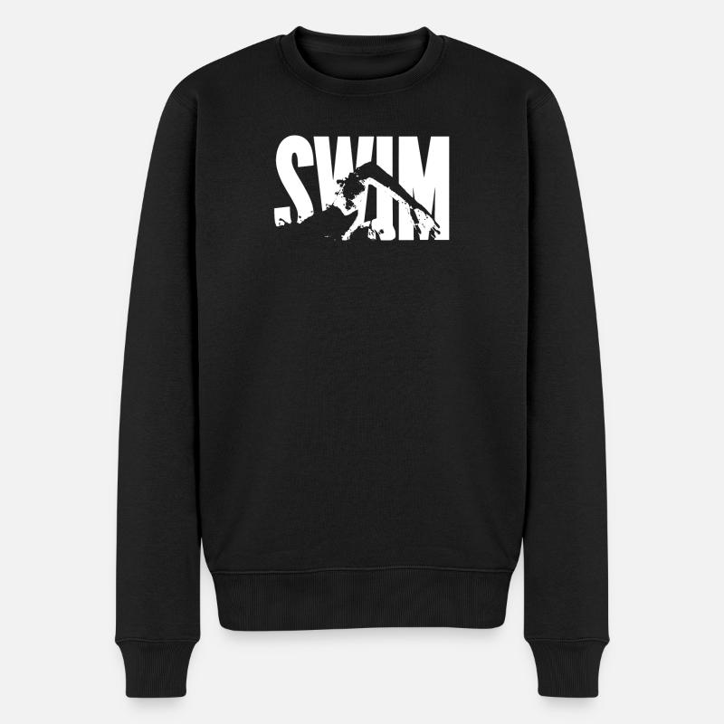 Schwimmer - Swim - Männer Premium Bio Pullover - Schwarz