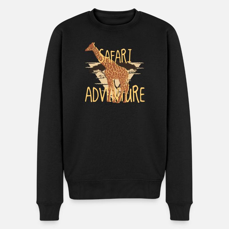 Aventure de safari – Ambiances de savane girafes - Pull Premium bio Homme - noir