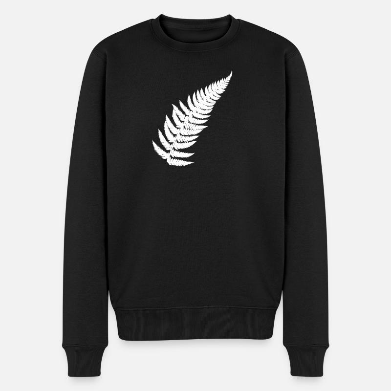 Plume de fougère contrastée - Pull Premium bio Homme - noir