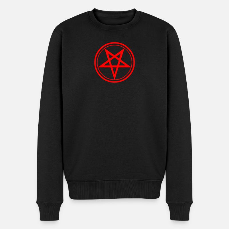 Pentagram Symbol - Männer Premium Bio Pullover - Schwarz