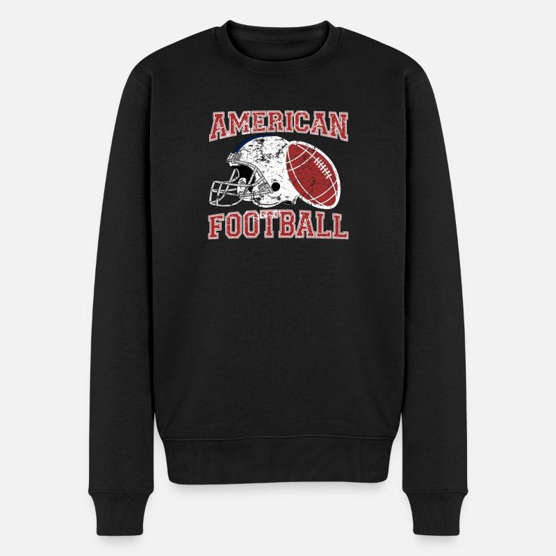 American Football - Männer Premium Bio Pullover - Schwarz