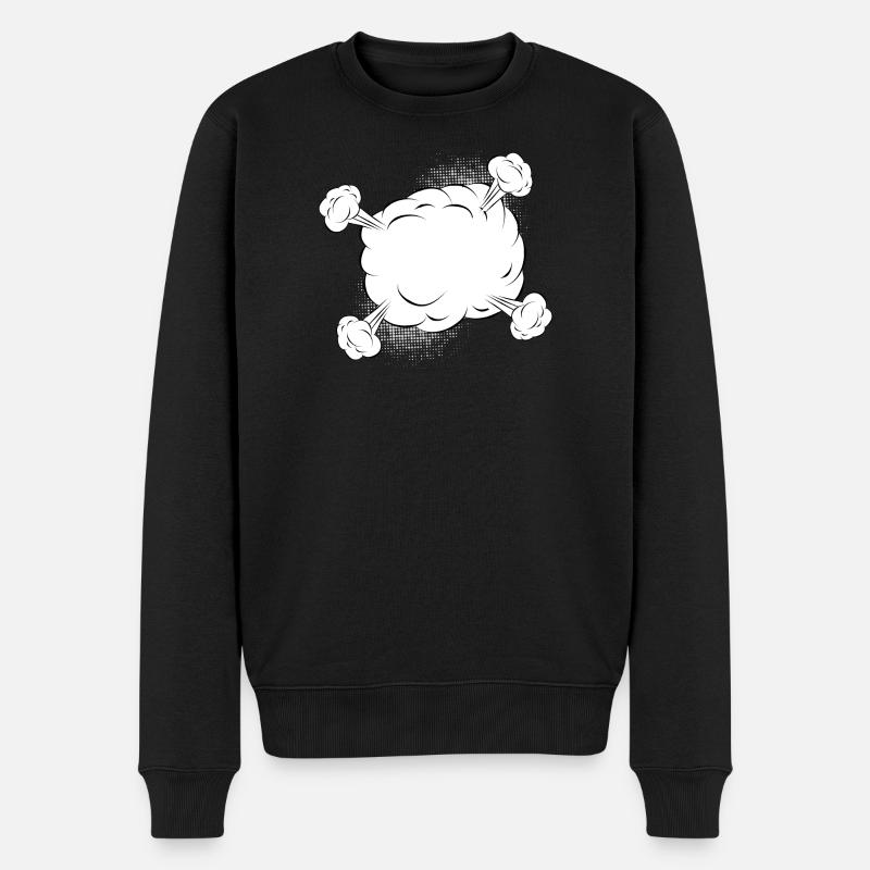 Leere Comic Kampf Wolke für eigene Texte & Motive - Männer Premium Bio Pullover - Schwarz
