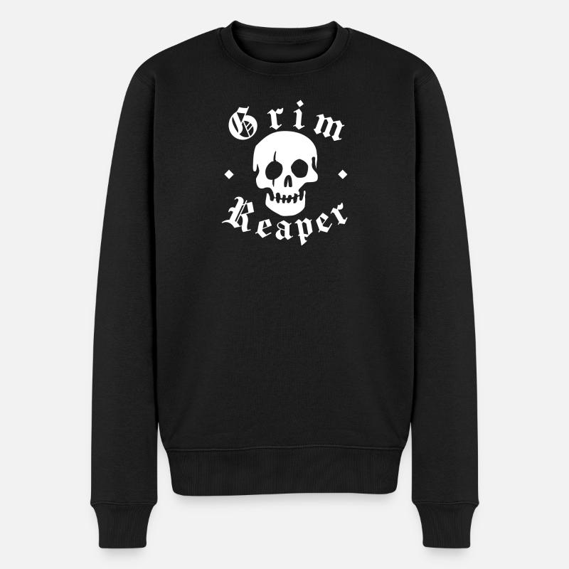 Grim Reaper Skull - Männer Premium Bio Pullover - Schwarz