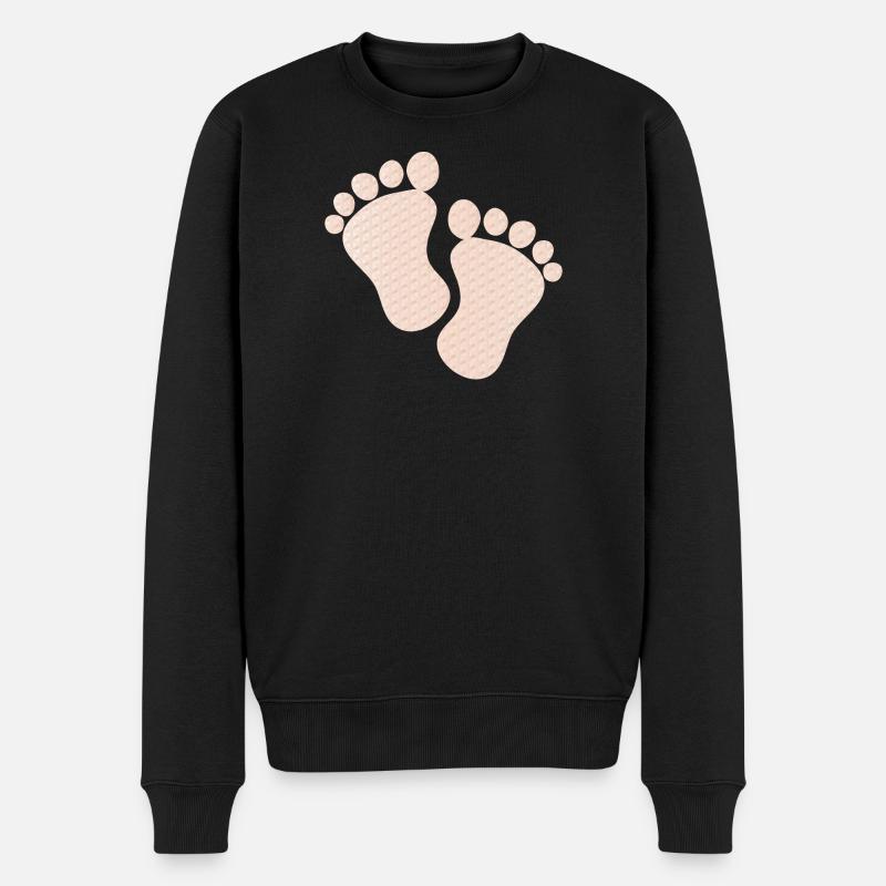 niedliche Baby Fußabdrücke - Männer Premium Bio Pullover - Schwarz
