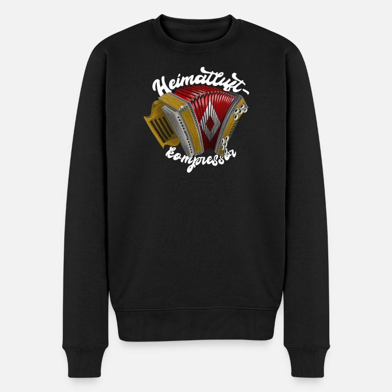 Heimatluftkompressor // hell | ZiachON! - Männer Premium Bio Pullover - Schwarz