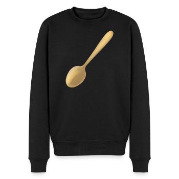 ein goldener Löffel - Männer Premium Bio Pullover - Schwarz - Vorne - Nico (187cm)