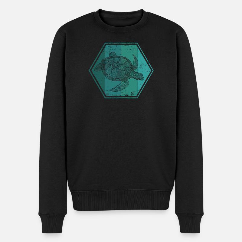 Schildkröten - Männer Premium Bio Pullover - Schwarz