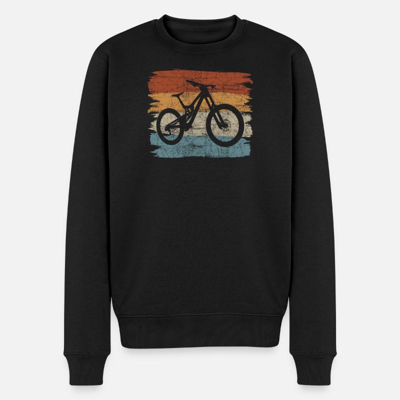 Retro Sunset Bicycle Silhouette - Men's Premium Organic Jumper - black