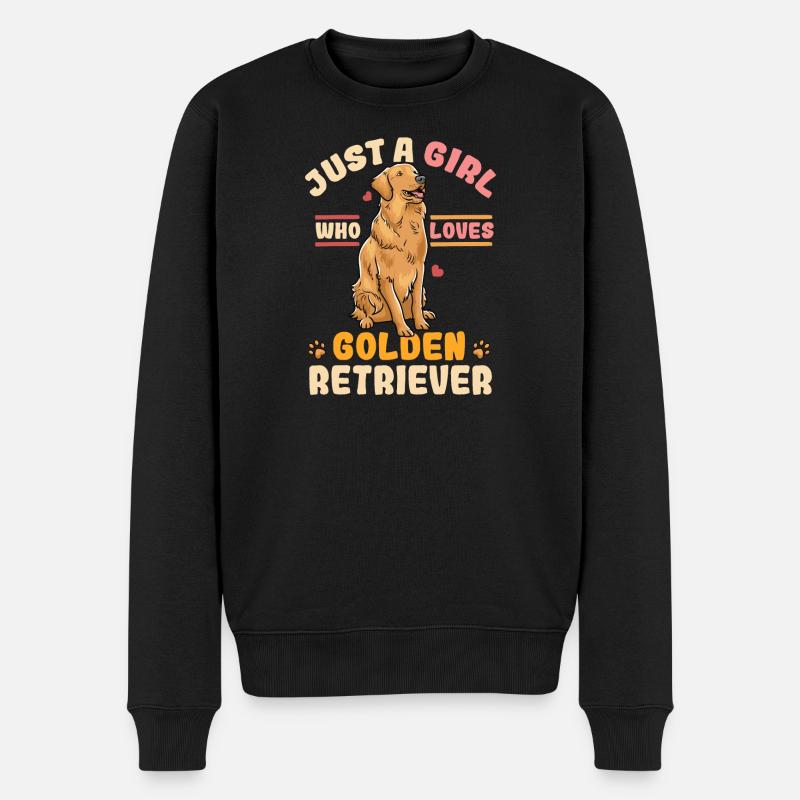 Golden Retriever - Männer Premium Bio Pullover - Schwarz