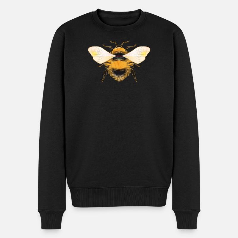 stilisierte Hummel mit irisierenden Flügel - Männer Premium Bio Pullover - Schwarz