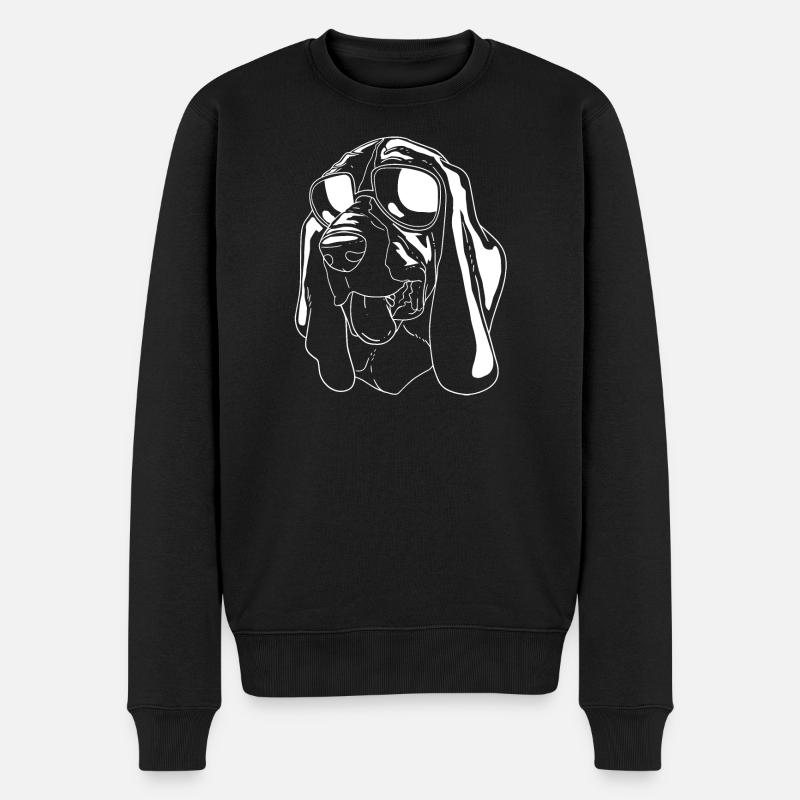 Basset Hound - Pull Premium bio Homme - noir