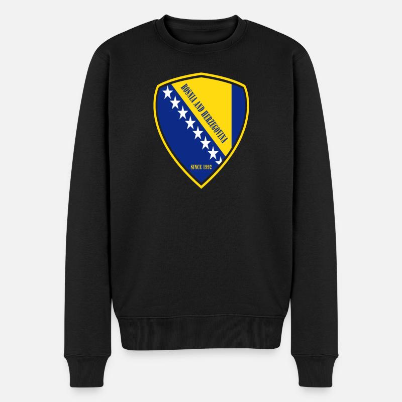 Bosnien Wappen Design - Männer Premium Bio Pullover - Schwarz