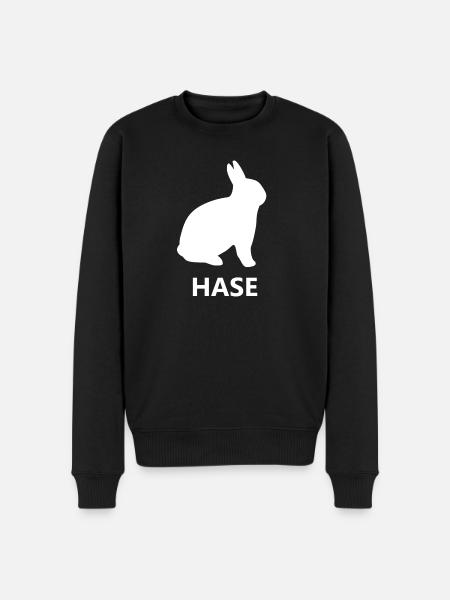 Hase - Männer Premium Bio Pullover - Schwarz