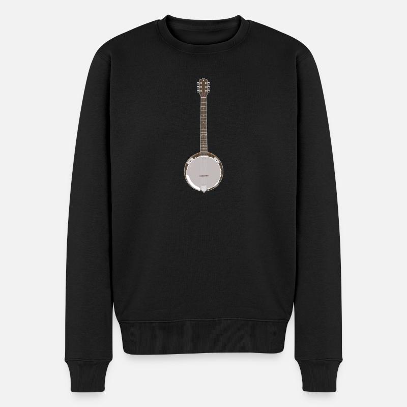 Banjo - Einzel Banjo - Männer Premium Bio Pullover - Schwarz